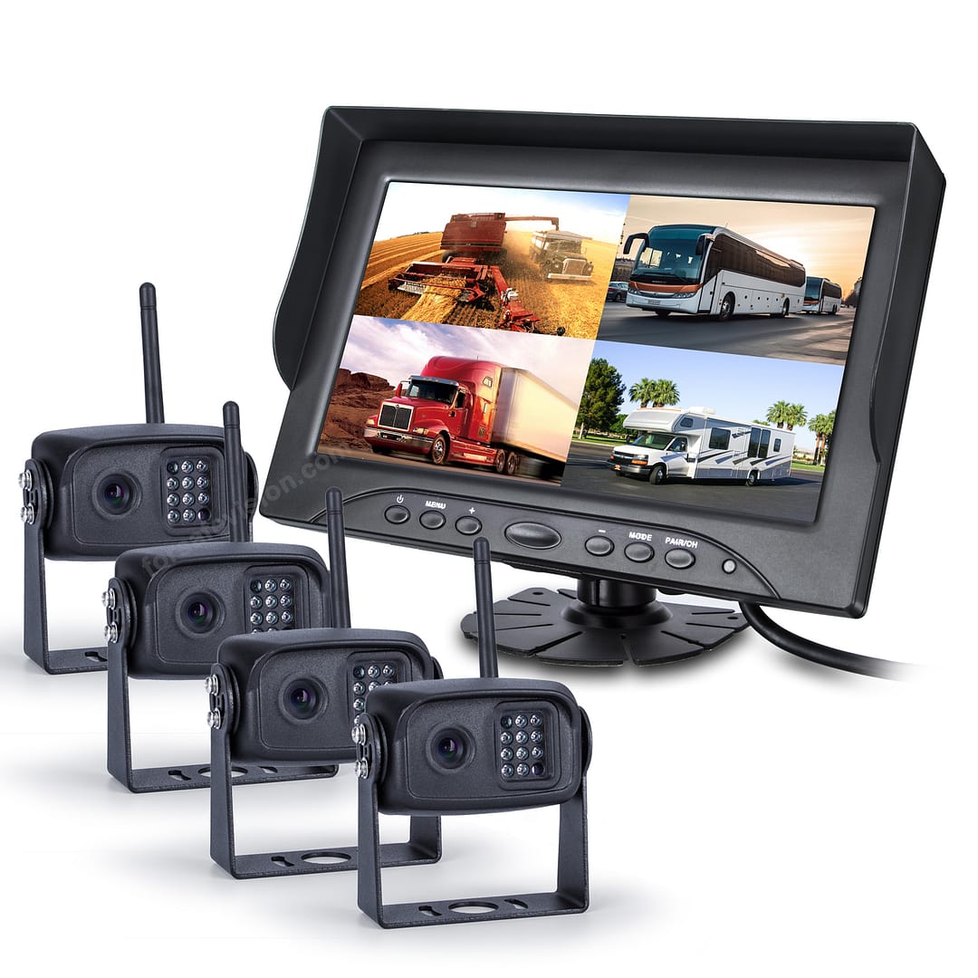 Wireless Backup Camera System | 9" Quad View Display