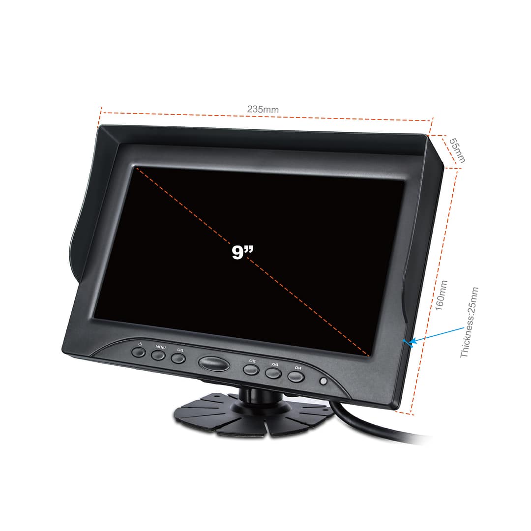 Wireless Backup Monitor | 9" Quad View Display